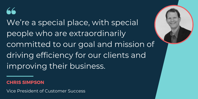 Direct Commerce's Vice President of Customer Success, Chris Simpson, quote about customer success department